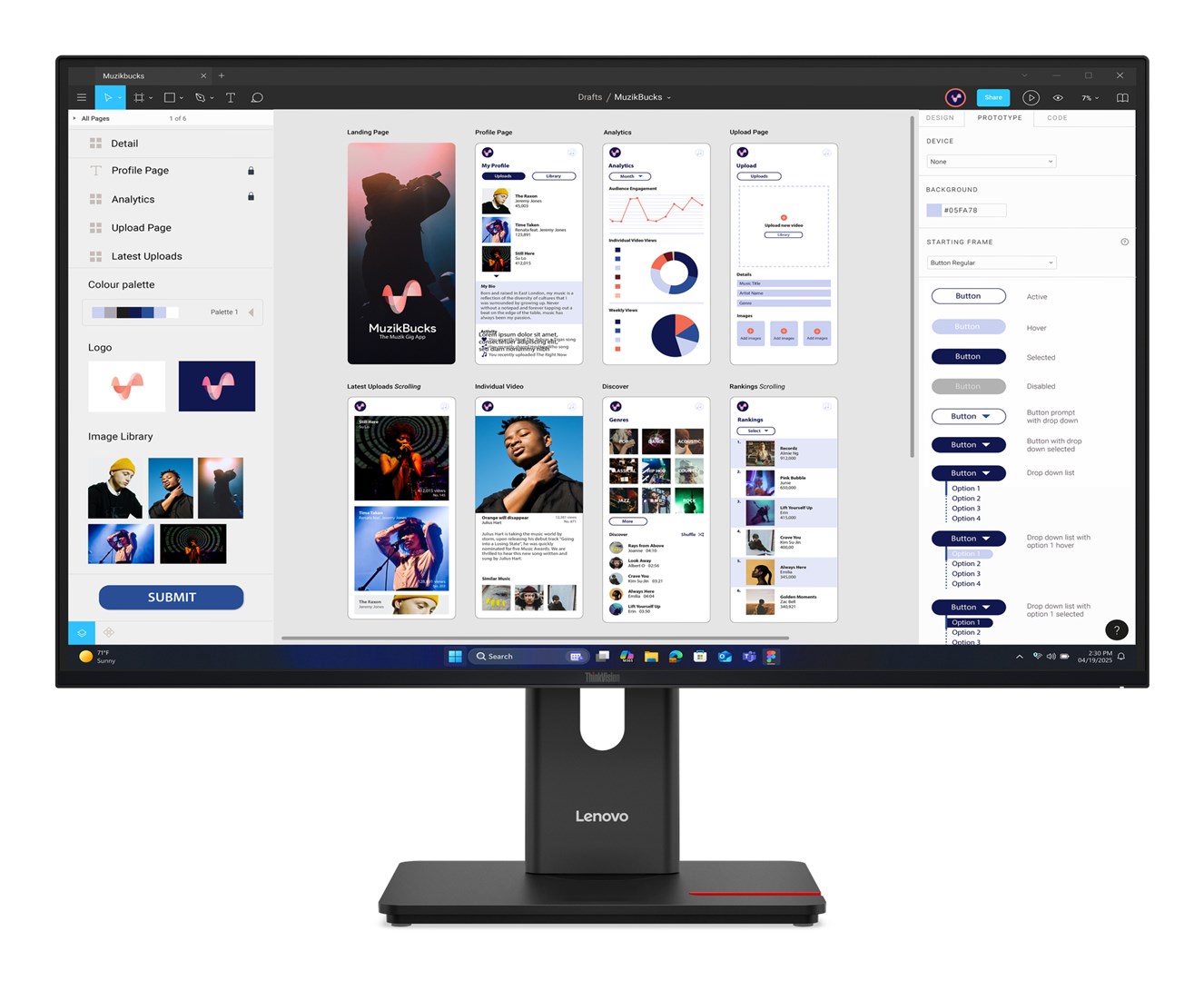 Lenovo ThinkVision T32UD-40 Monitor | 64B0GAT1EU