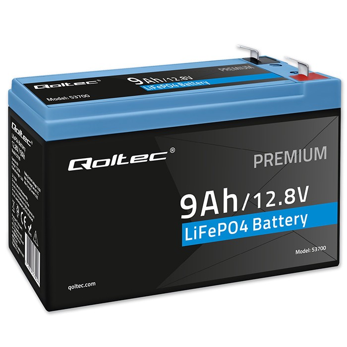 Qoltec  LiFePO4 battery 12.8V, 9Ah