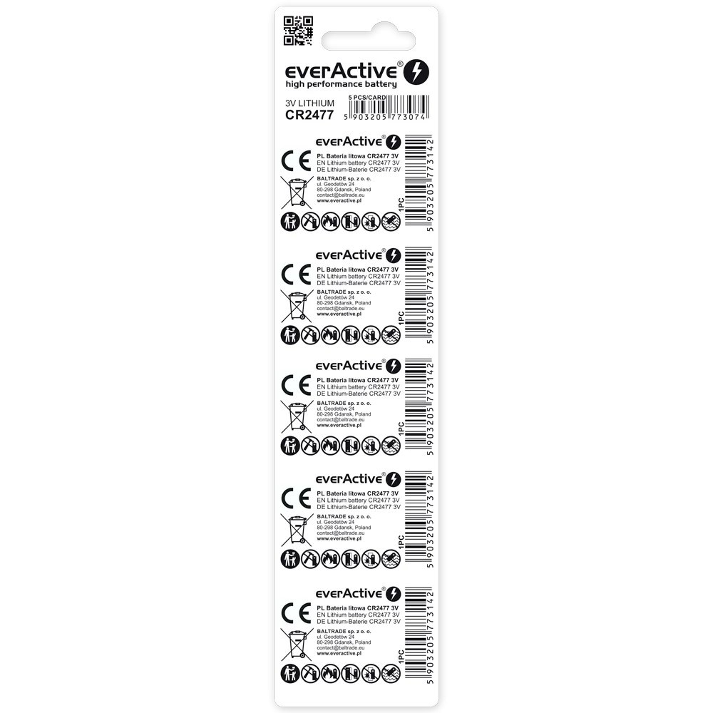 EverActive LITHIUM MINI BATTERIES CR2477 5