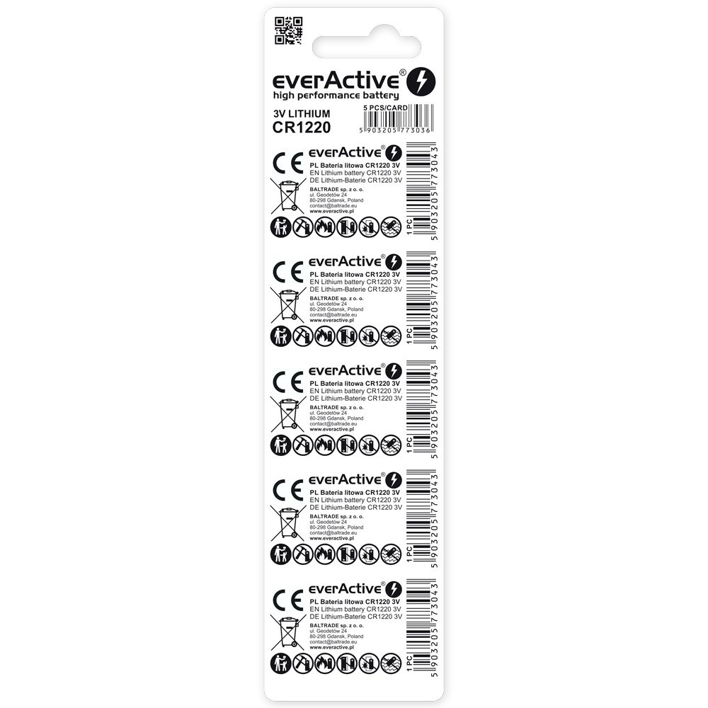 EverActive  Mini CR1220 lithium batteries blister