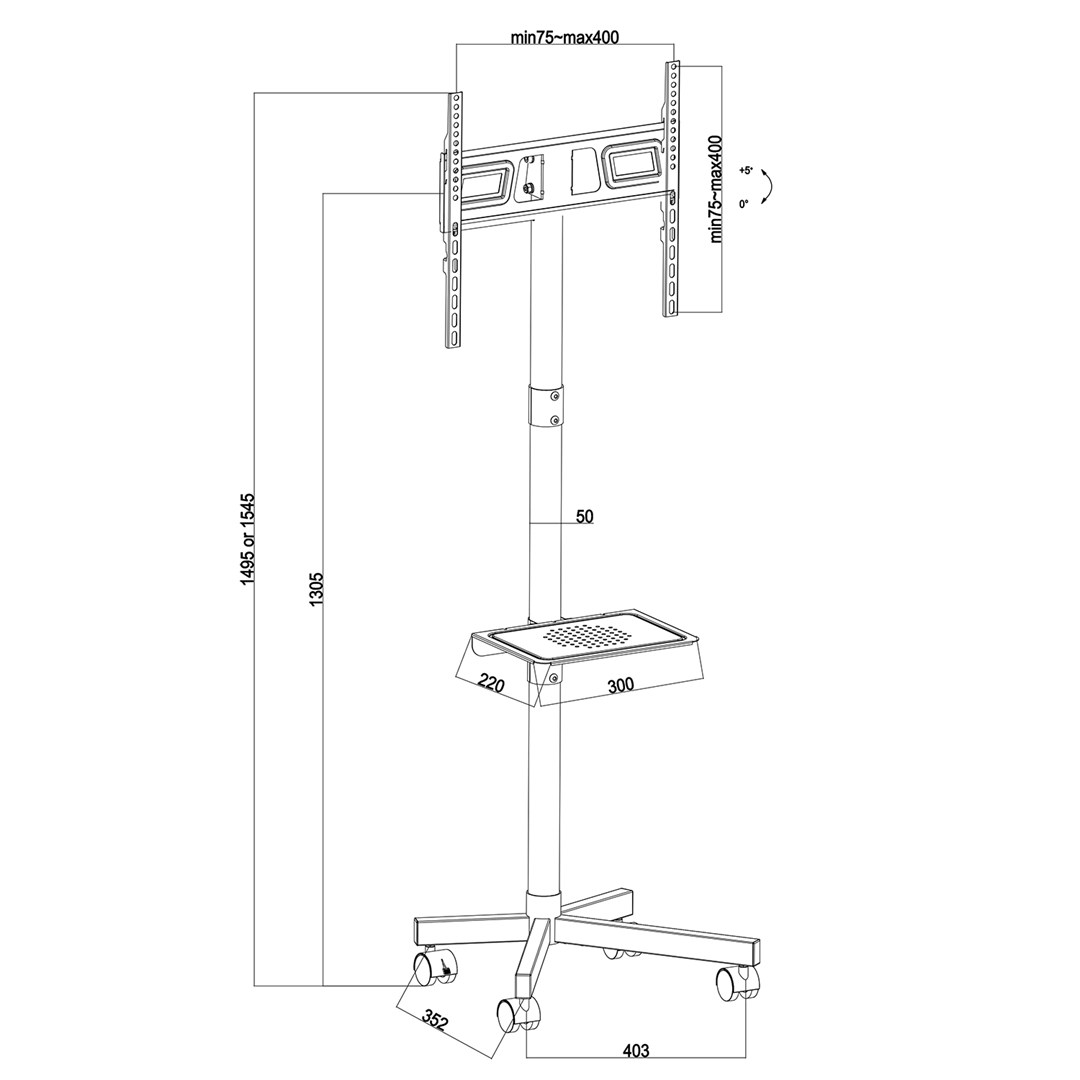 Maclean  Mobile TV stand 32-55` MC-949