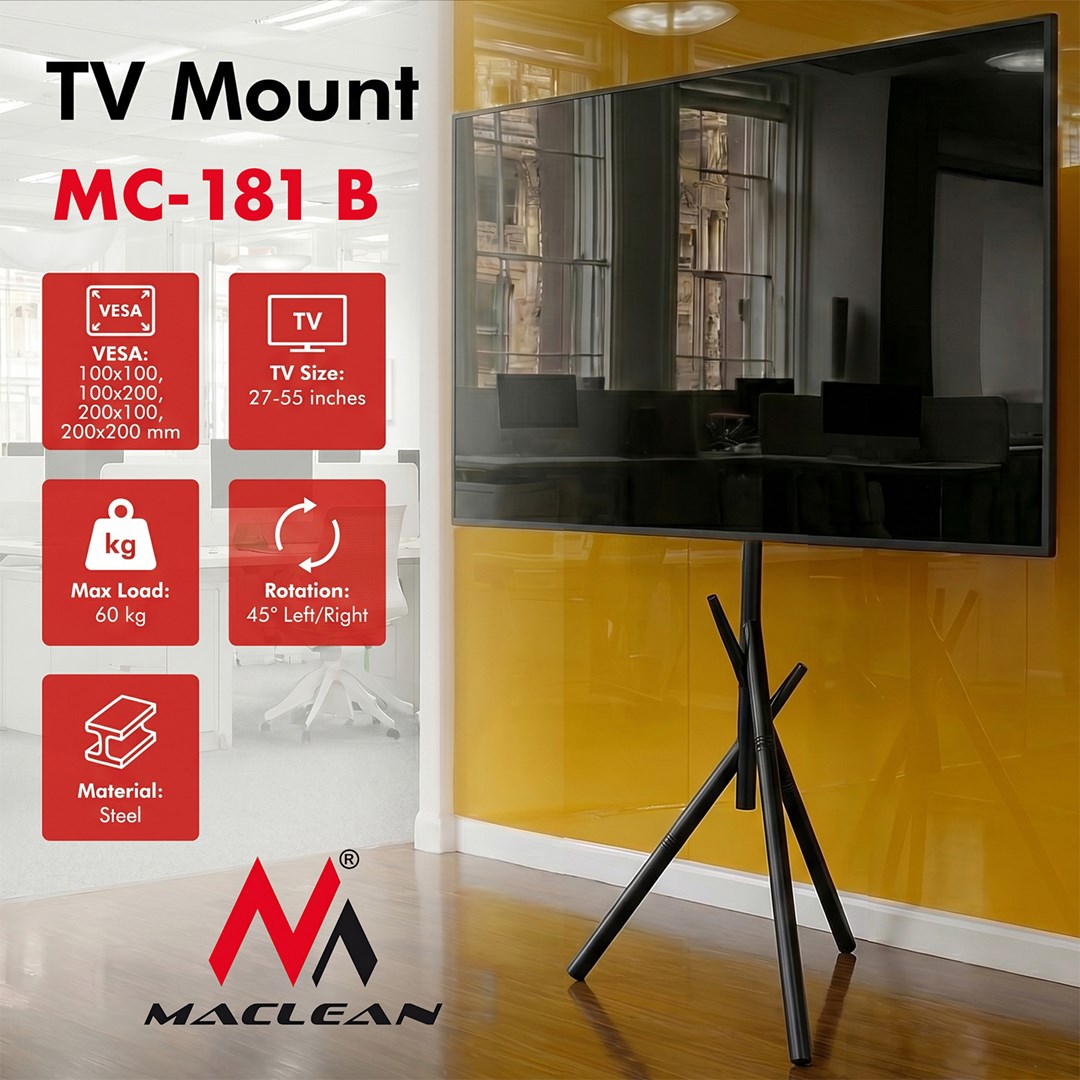 Maclean TV Floor Stand/Mount, 27–55", max