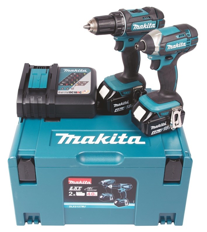 MAKITA Cordless Drill Set, 18V, DLX2127MJ