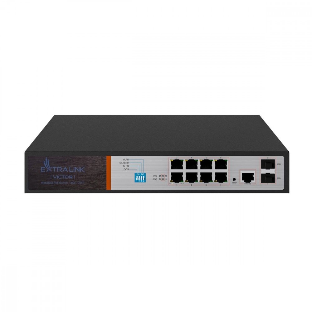 Extralink Managed switch Victor Victor EX-2500G-10MPS