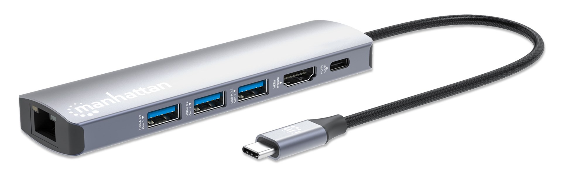 Manhattan  USB-C Dock/Hub, Ports (x6): Ethernet