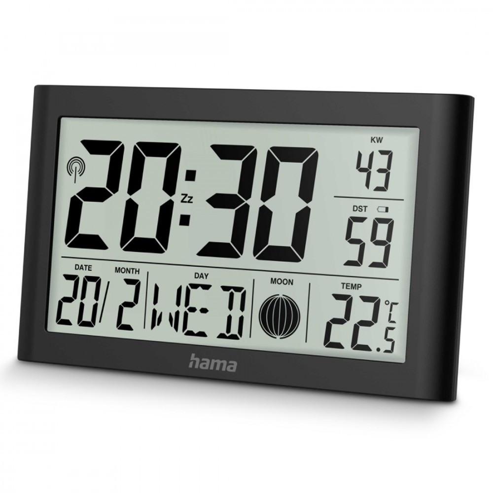 Hama martinique digital wall clock black
