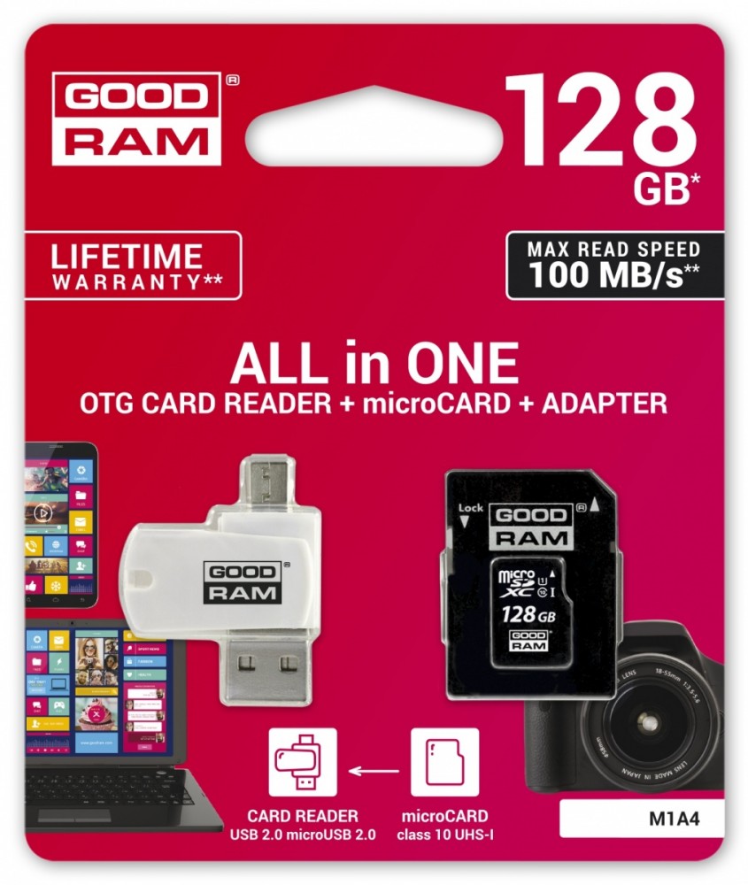 GOODRAM  MicroSDHC card 128GB CL10 +