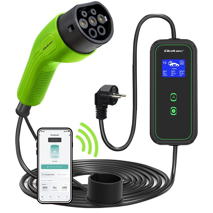 Qoltec  Mobile EV charger with adjustable