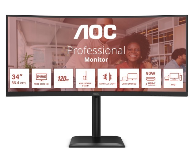 AOC Monitor CU34E4CV 34-inch 120Hz Curved