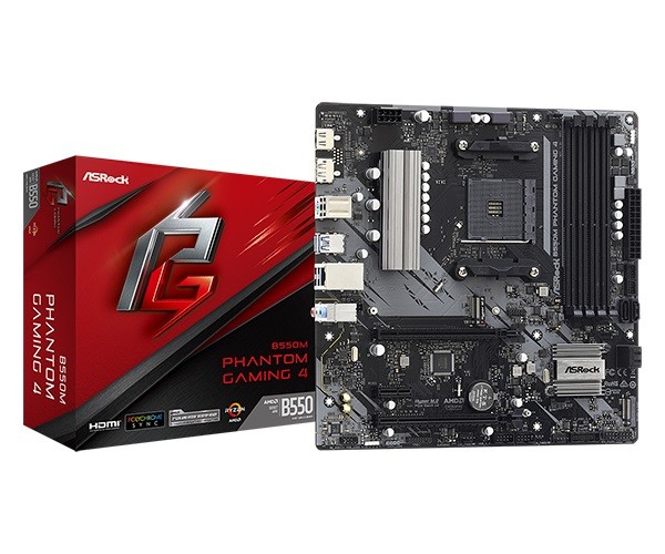 ASRock Motherboard B550M PHANTOM GAMING 4