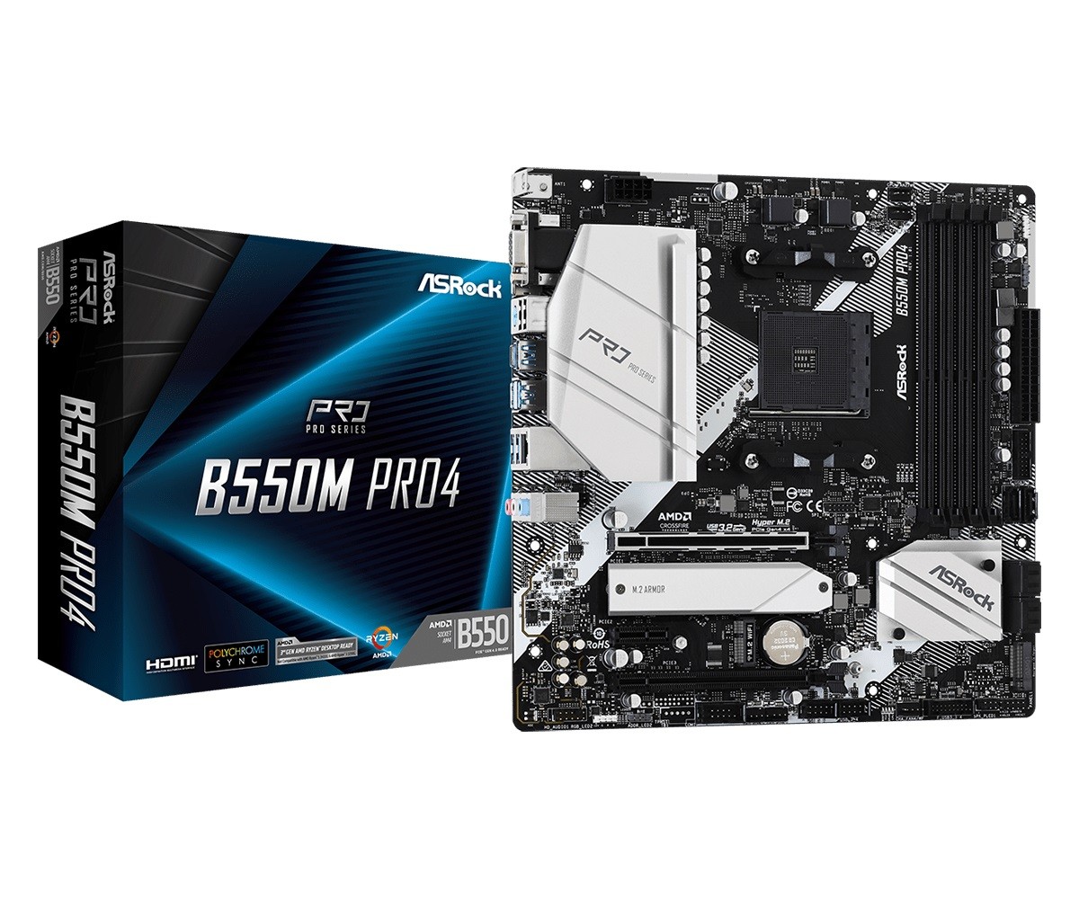 ASRock  Motherboard B550M Pro4 AM4 4DDR4