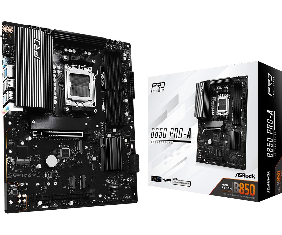 ASRock  Motherboard B850 PRO-A AM5 4DDR5