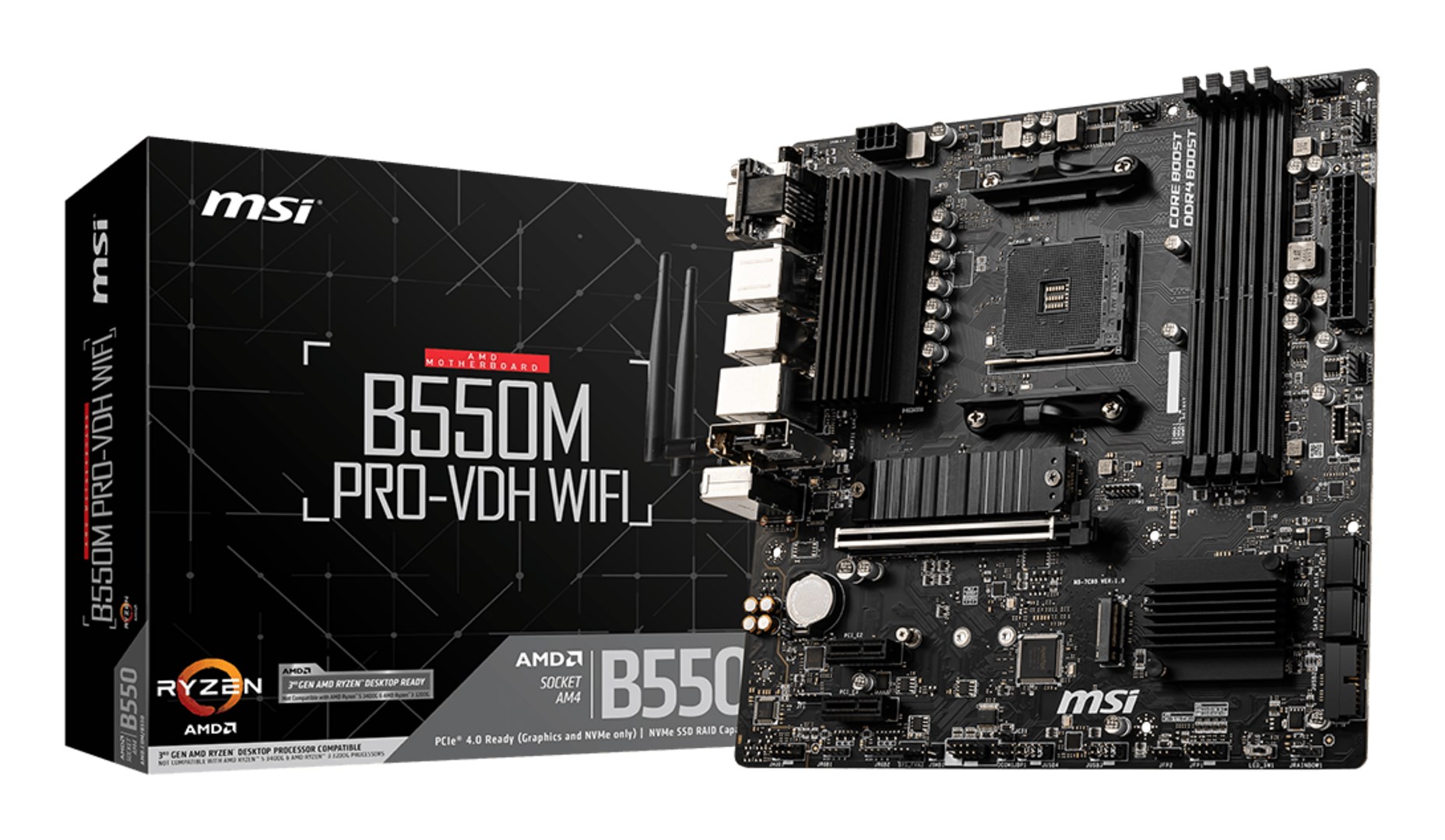 MSI  Motherboard B550M PRO-VDH WIFI AM4