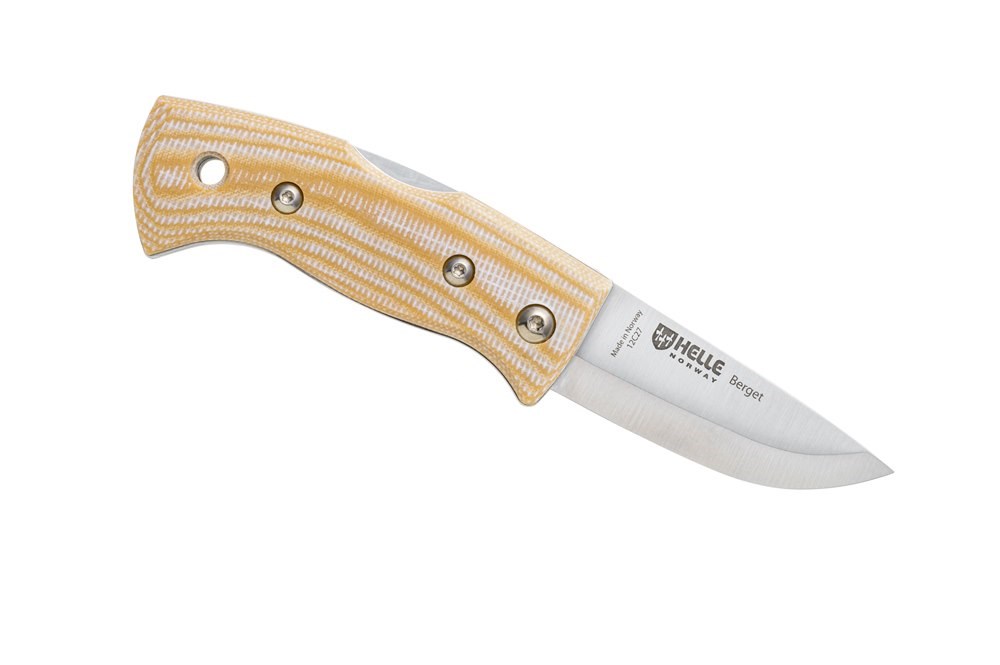 HELLE Nóż  Berget Beige Canvas Micarta
