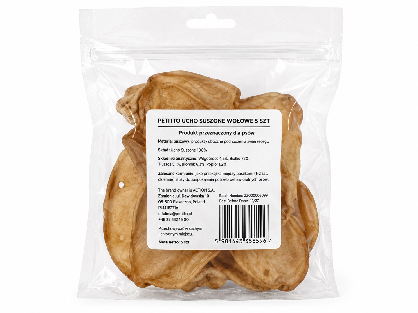 PETITTO Dried beef ear Mono -