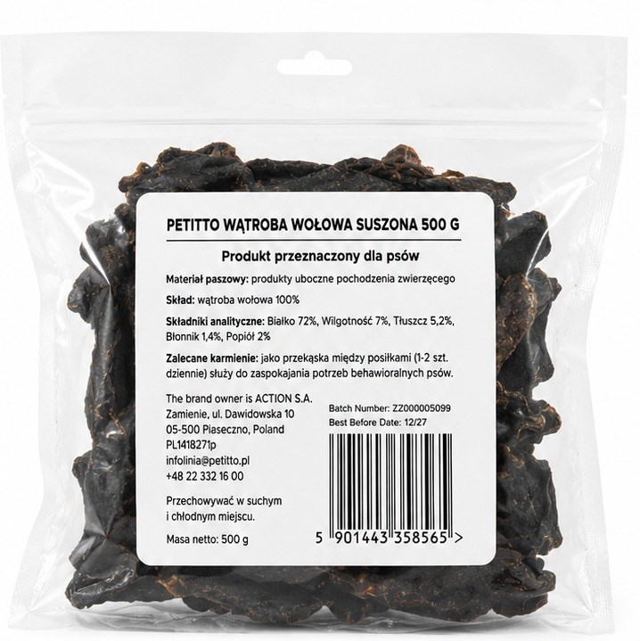 PETITTO Dried beef liver Mono -