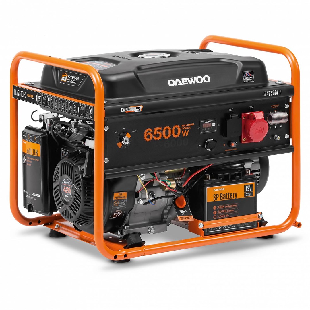 Daewoo PETROL GENERATOR 6.5KW 380V/GDA