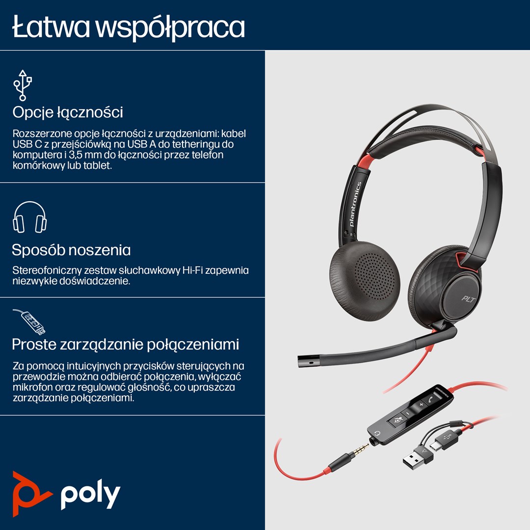 POLY  Headset Blackwire 5220 ST USB-C