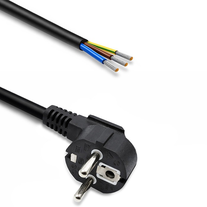 Qoltec  Power cable SCHUKO CEE angled