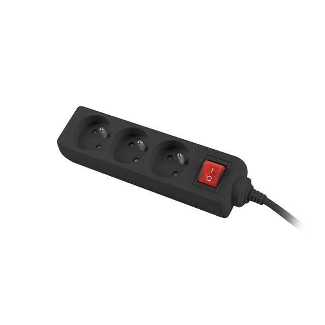 LANBERG  Power strip 3m, black, 3