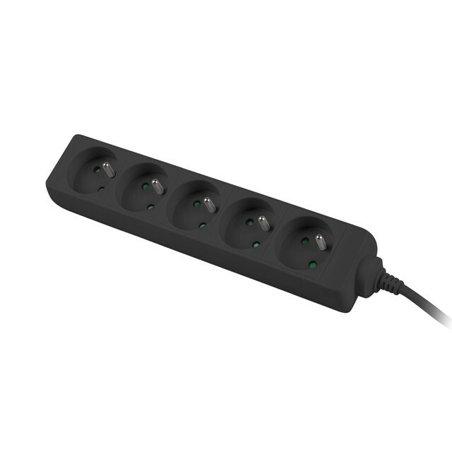 LANBERG  Power strip 3m, black, 5