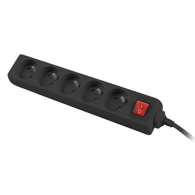 LANBERG  Power strip 3m, black, 5