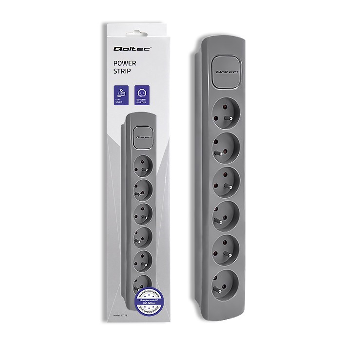 Qoltec  Power strip 6 sockets, 1