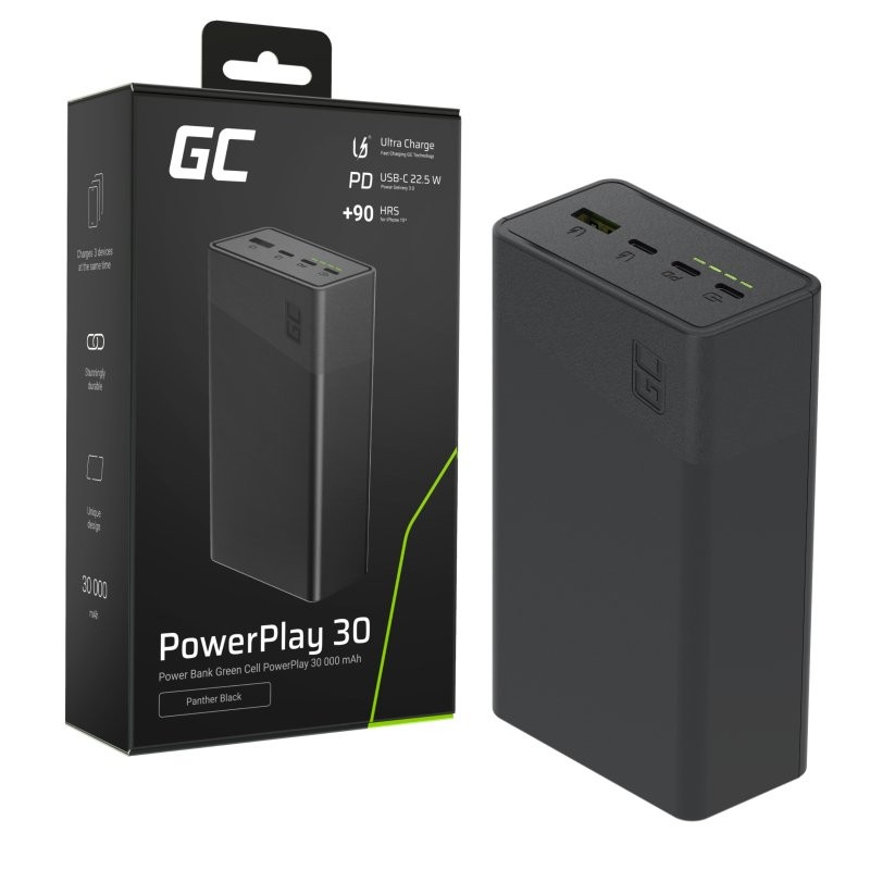 GREEN CELL  Powerbank 30 000mAh, 22