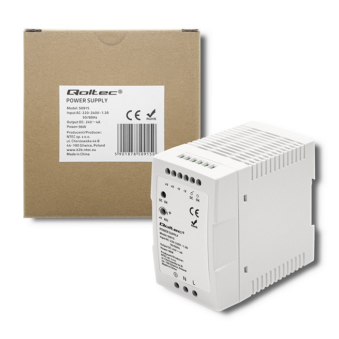 Qoltec 50915 DIN rail power supply
