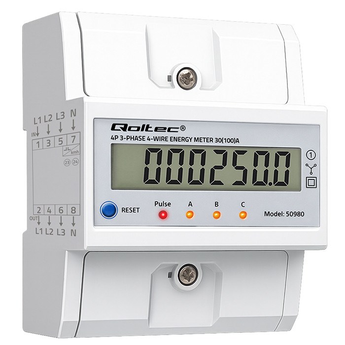 Qoltec  50980 Three-phase electronic meter with