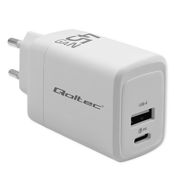 Qoltec GaN 45W charger 5V 20V