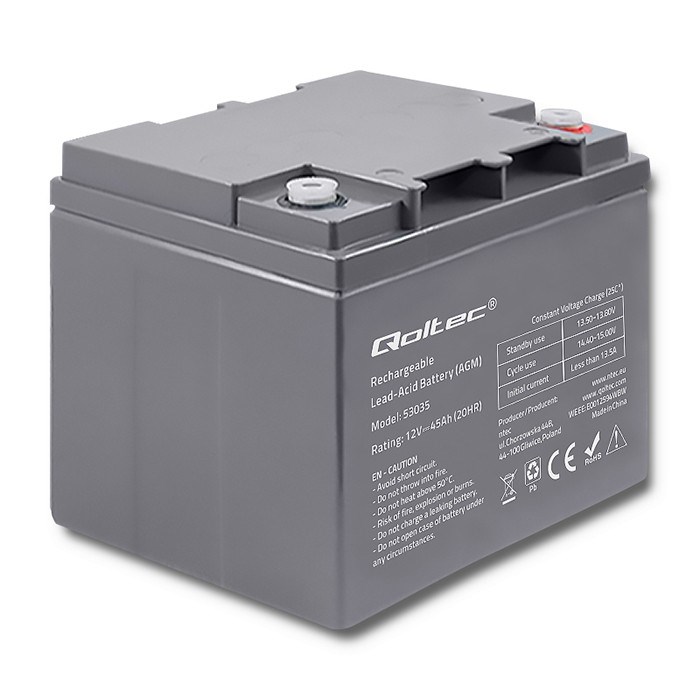 Qoltec  Battery AGM 12V 45Ah max