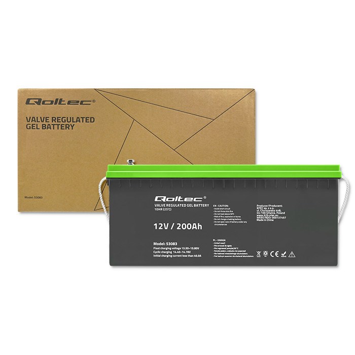 Qoltec Gel battery 12V, 200Ah |