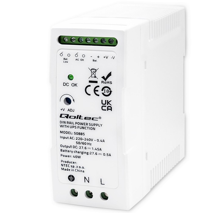 Qoltec Stable DIN Rail Power Supply