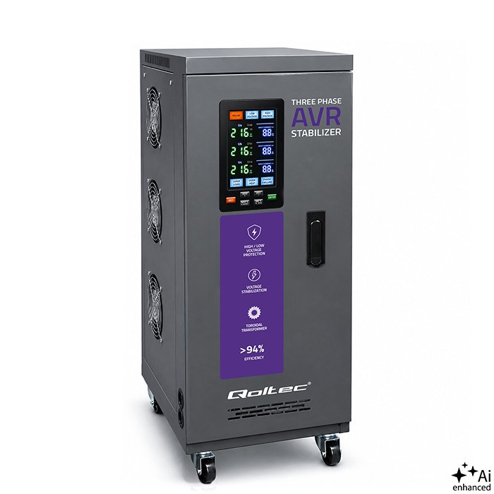 Qoltec Trójfazowy stabilizator napięcia AVR MULTIPROTECTION