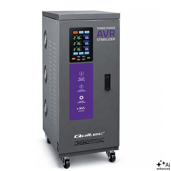 Qoltec  Trójfazowy stabilizator napięcia AVR MULTIPROTECTION