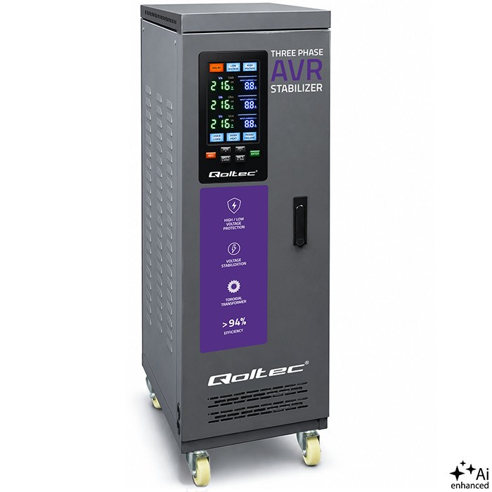 Qoltec  Trójfazowy stabilizator napięcia AVR MULTIPROTECTION