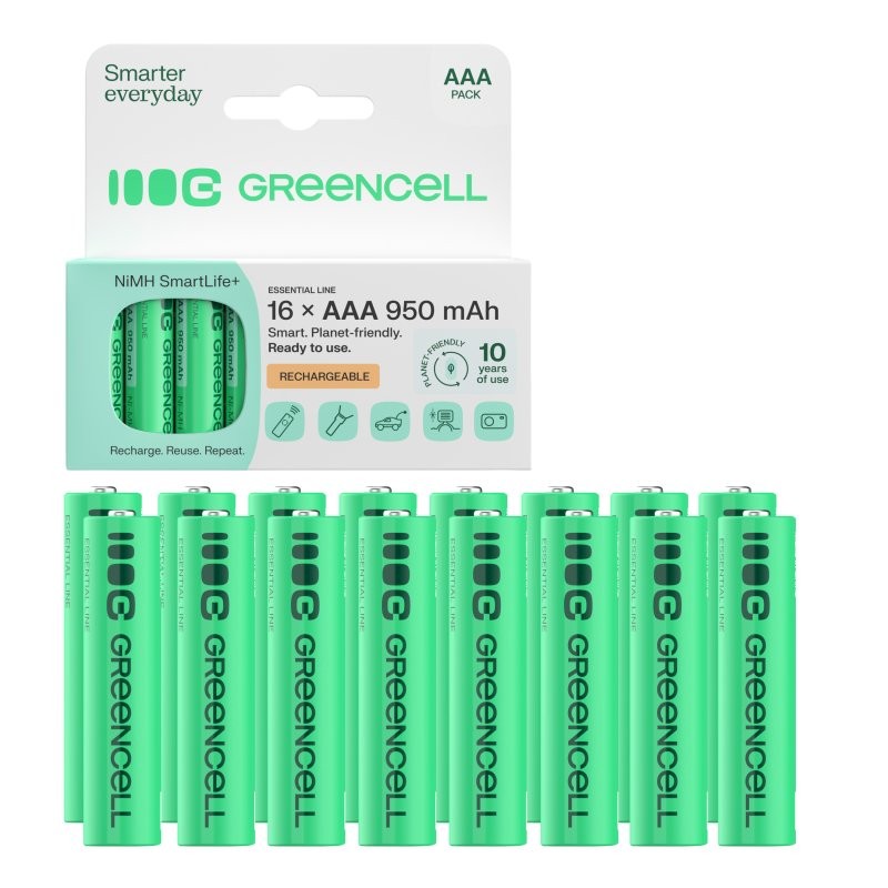 GREEN CELL  Rechargable batteries 16xAAA HR03