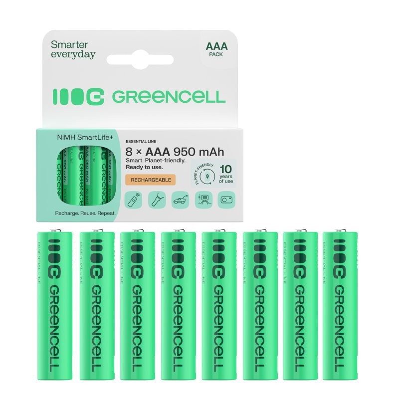 GREEN CELL  Rechargable batteries 8xAAA HR03