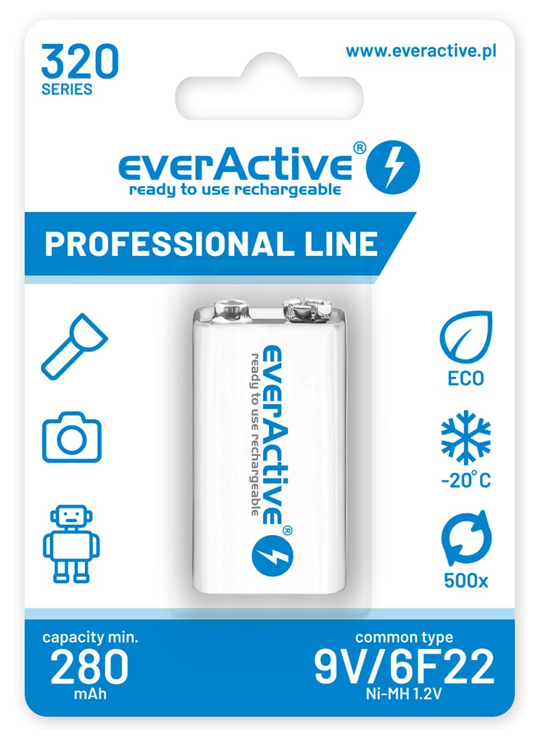 EverActive BATTERY 6F22/9V NI-MH 3 20