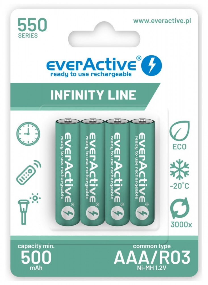 EverActive RECHARGEABLE BETTERIES 550 mAH 4