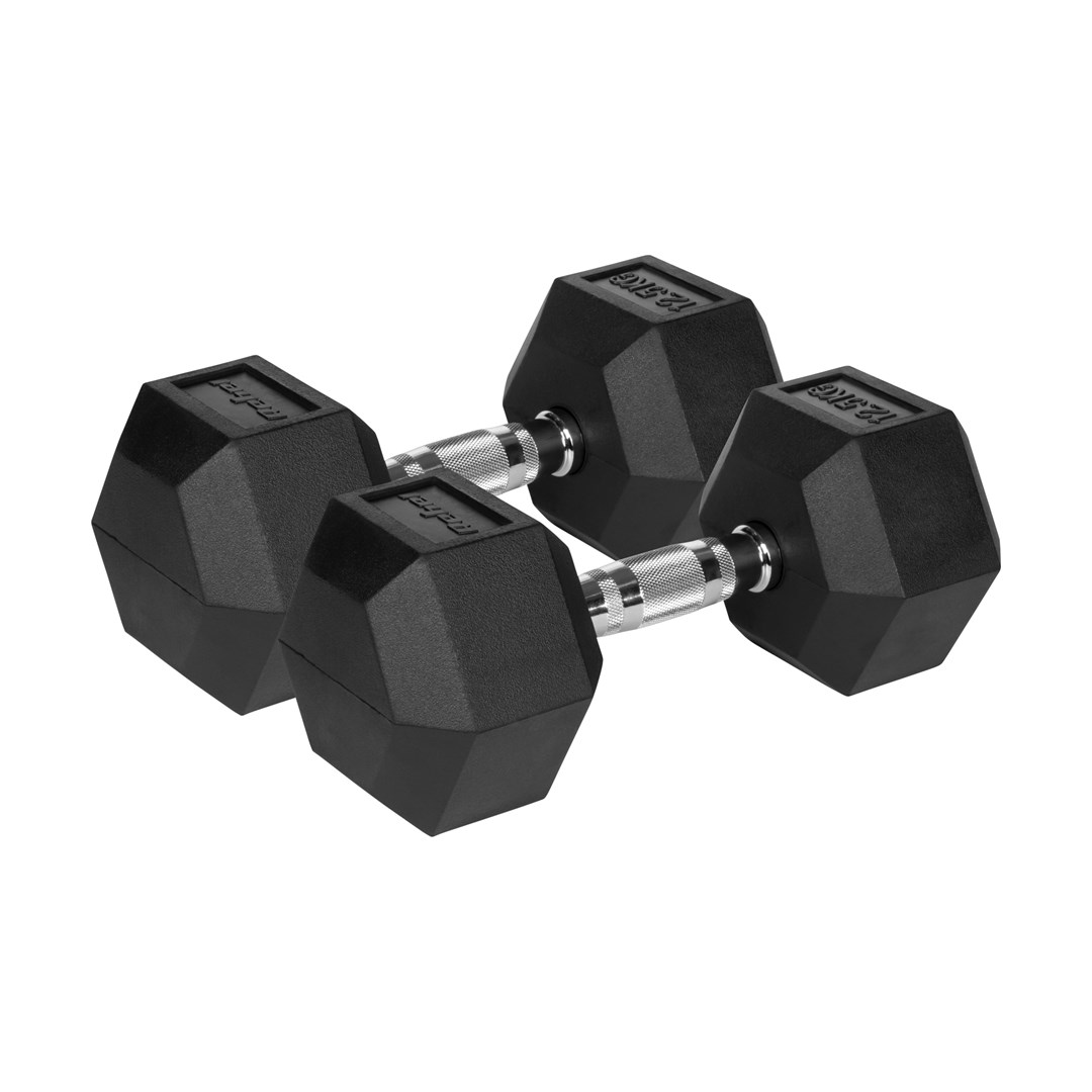 Rebel Rubberized cast iron dumbbells HEX