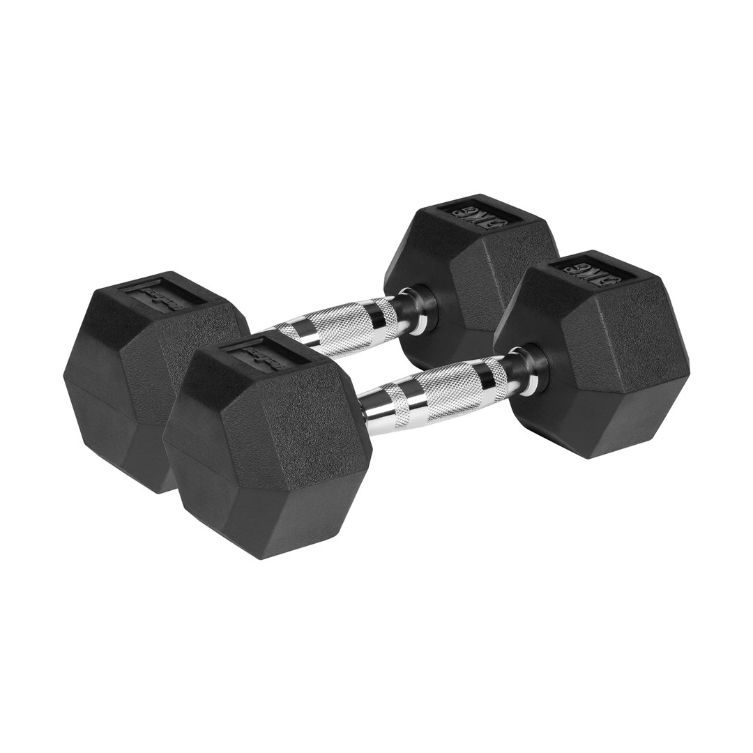Rebel Rubberized cast iron dumbbells HEX