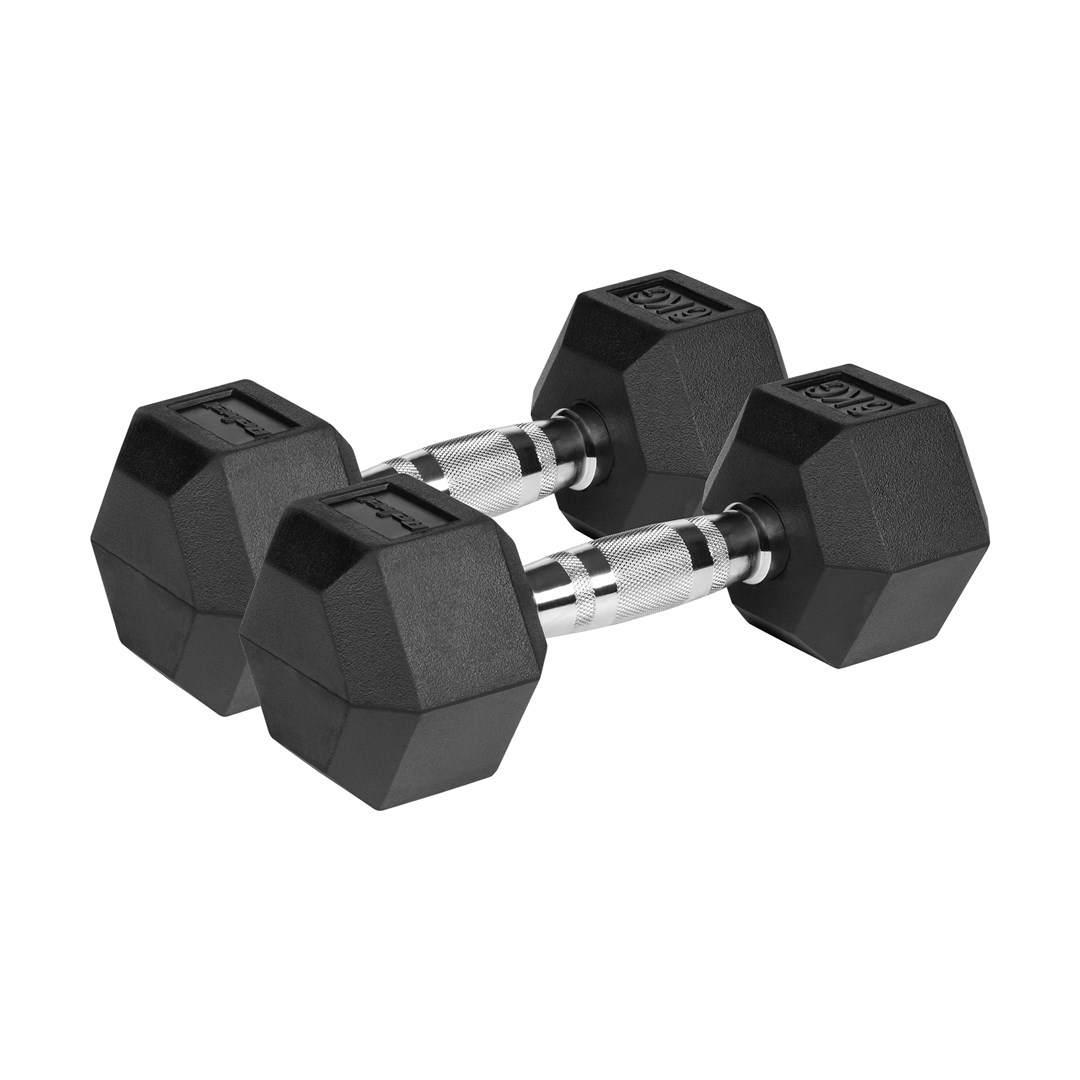 Rebel Rubberized cast iron dumbbells HEX