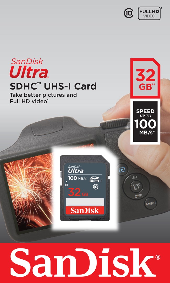 SANDISK  Ultra 32GB SDHC Mem Card