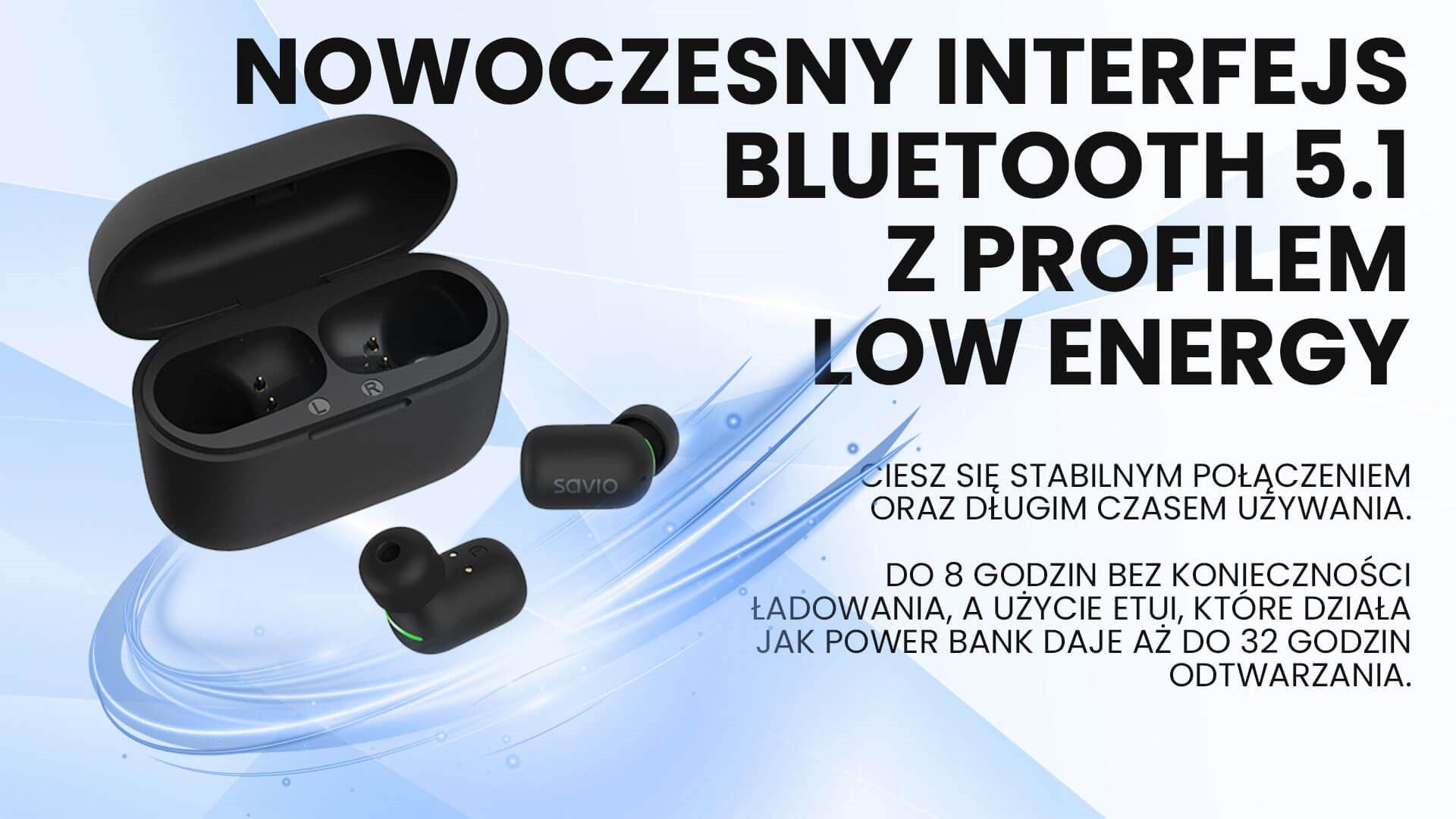 SAVIO  TWS-09 IPX5 headphones/headset Wireless In-ear