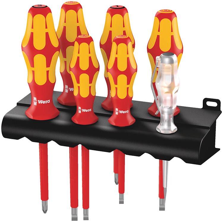 WERA Screwdriver set KRAFTFORM 100+phase tester+hanger