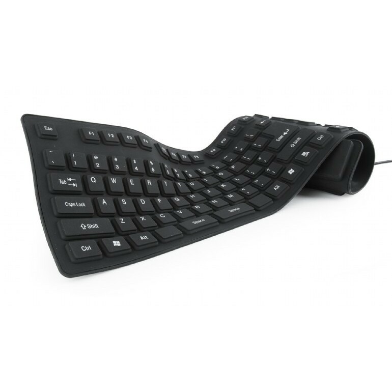 Gembird  Silicone keyboard USB+PS/2 black |