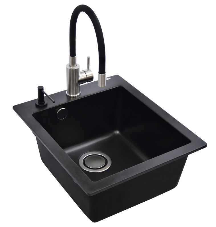 No name SINK SIMPLEXSQS100+MIXER+DISP BLACK |