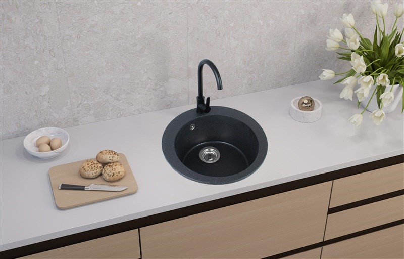 No name SINK VICTORIA BLACK+MIXER+SIF 9811091SEN